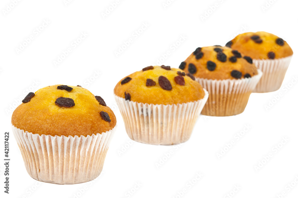 muffin with raisins isolated muffin with raisins isolated