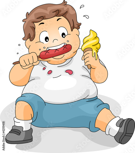 Overweight Boy Eating