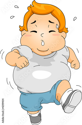 Overweight Boy Jogging
