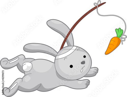 Rabbit Running After a Carrot