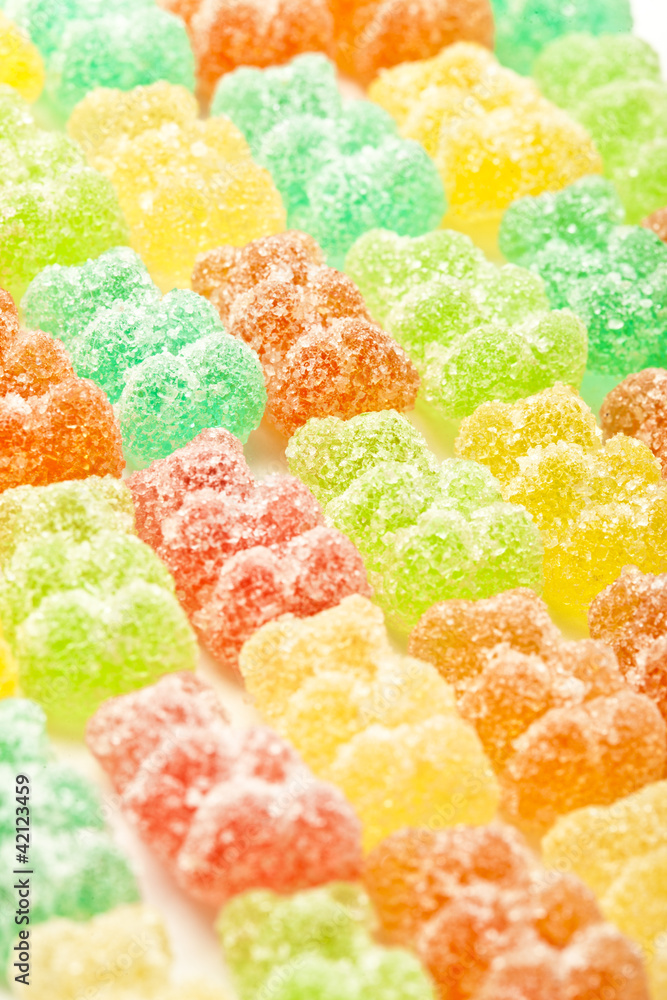 Gummy bear candy in rows Gummy bear candy in rows