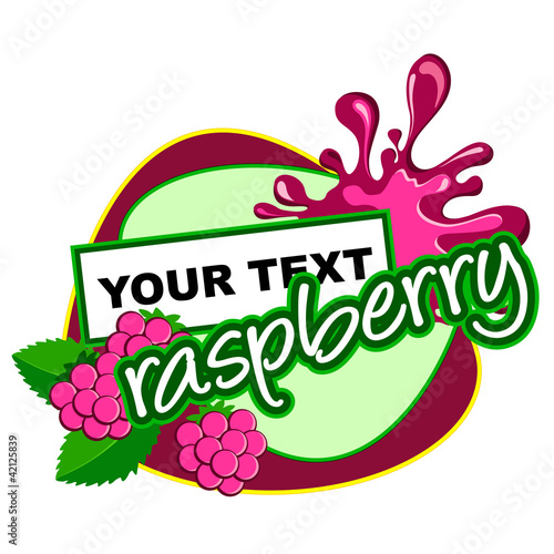 Raspberry. Fruit label.