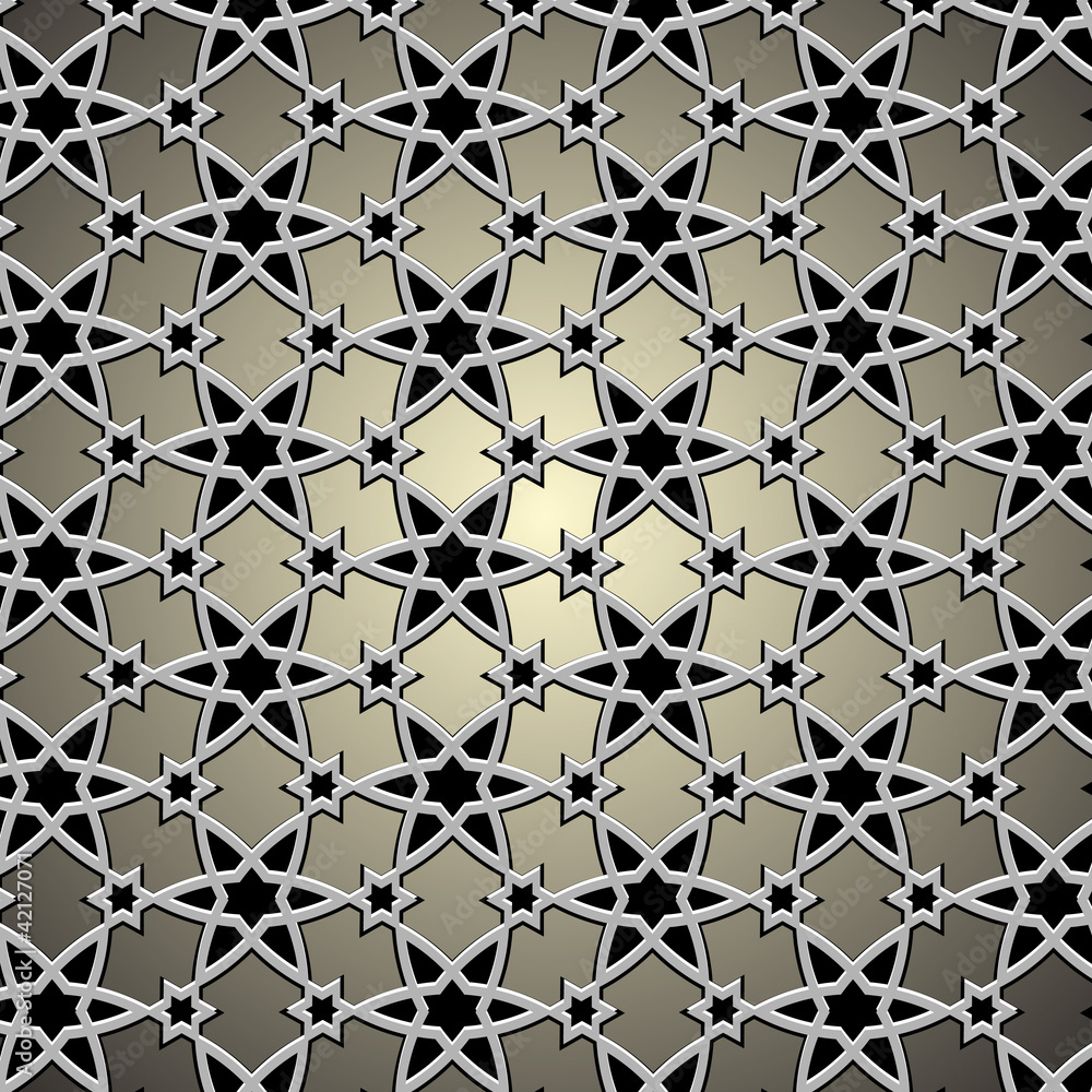 Metallic pattern on islamic motif