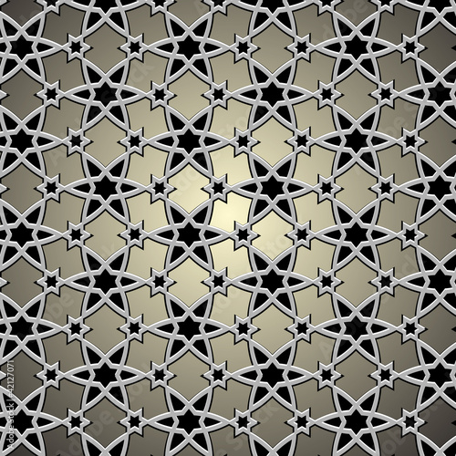 Metallic pattern on islamic motif