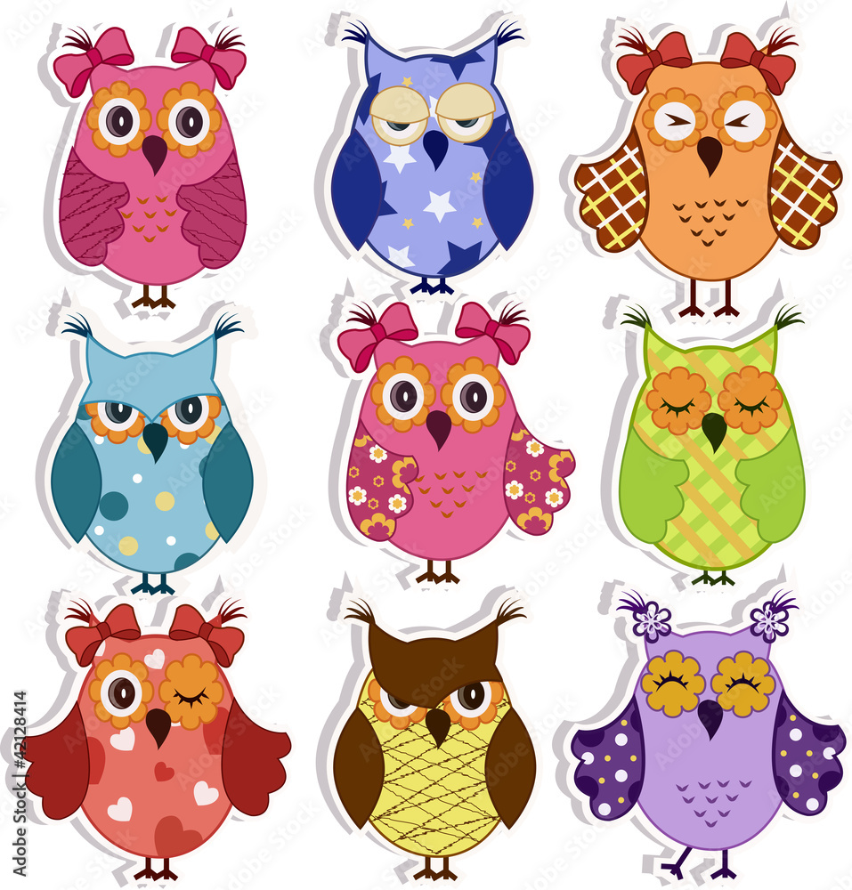 Obraz premium Cartoon owls
