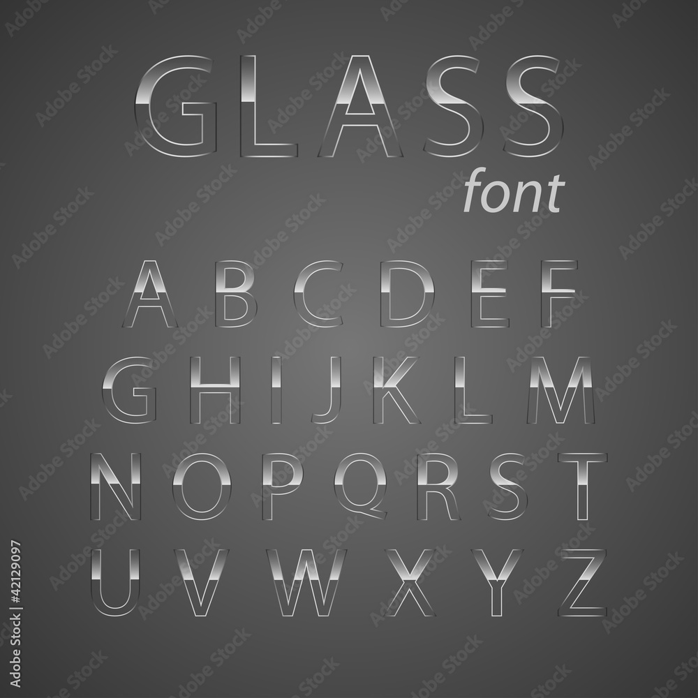 Glass alphabet.