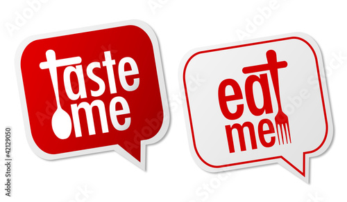 Taste me and Eat me stickers
