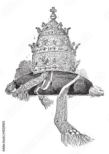 Tiara, vintage engraving.