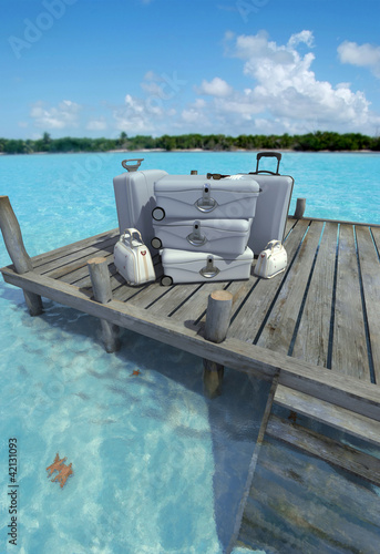 Luggage at the pier