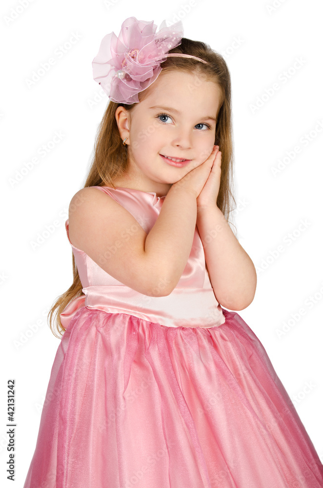 Portrait of cute smiling little girl in princess dress Portrait of cute smiling little girl in princess dress