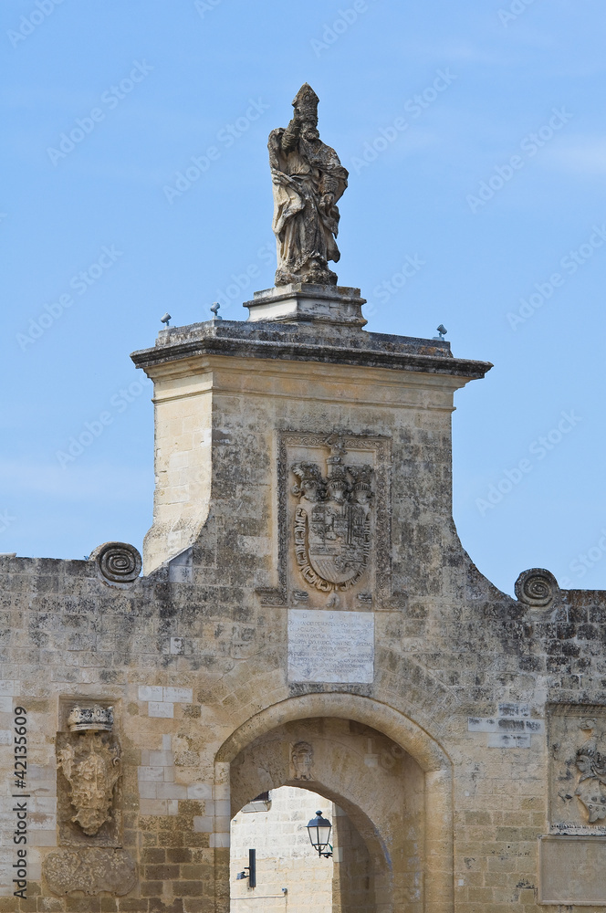 Gate of St. Oronzo. Acaya. Vernole. Puglia.  Italy.
