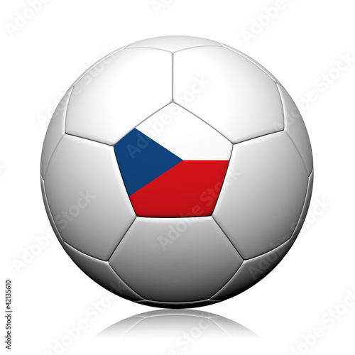 Czech Flag Pattern 3d rendering of a soccer ball