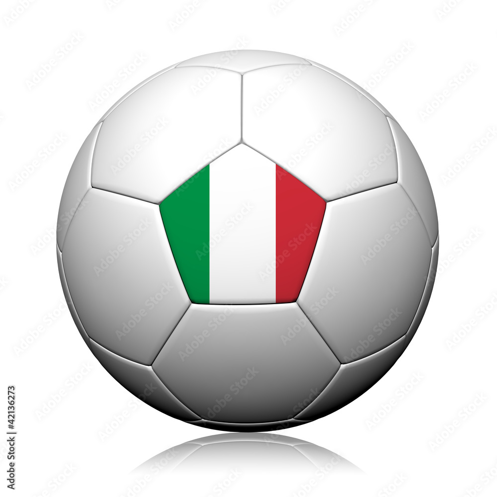Italy Flag Pattern 3d rendering of a soccer ball