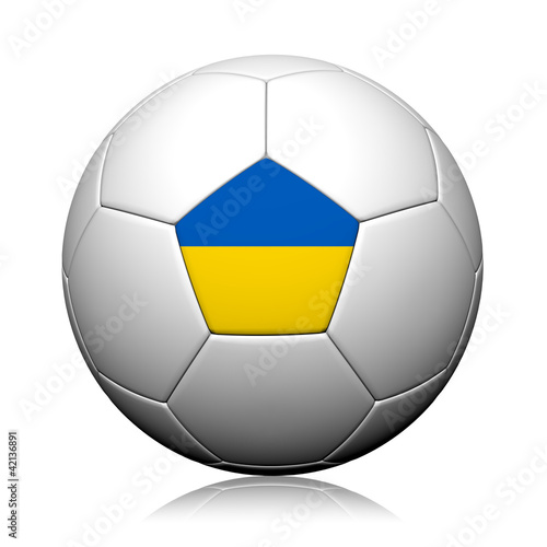 Ukraine Flag Pattern 3d rendering of a soccer ball