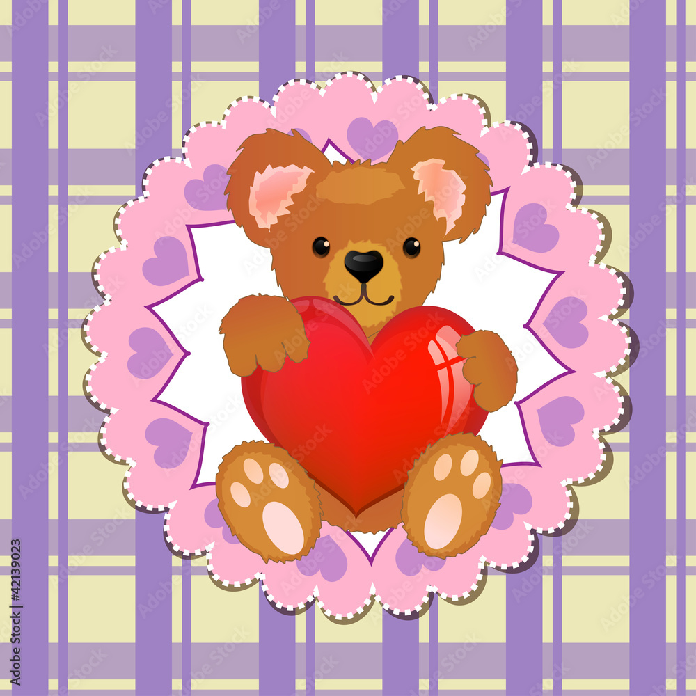 Teddy bear holding heart Teddy bear holding heart