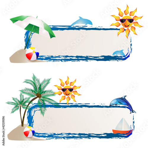 Banner with sea and summer background