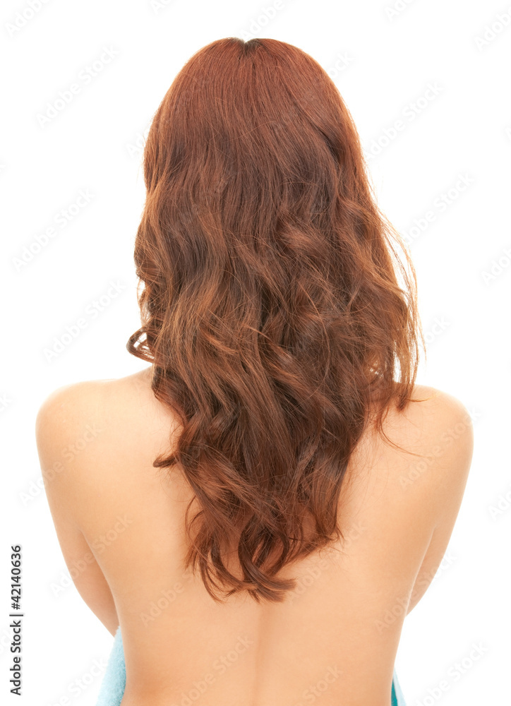 woman with long hair from the back woman with long hair from the back
