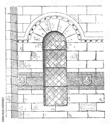 Εκτύπωση καμβά Apse of the Church in Franchesse in Auvergne, France, vintage en
