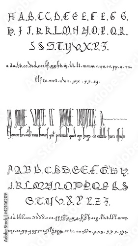 Manuscript, vintage engraving