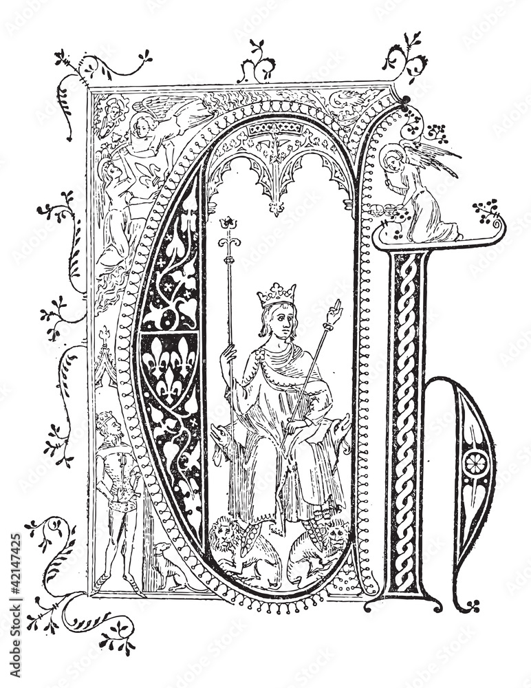 Fototapeta premium Miniature, vintage engraving