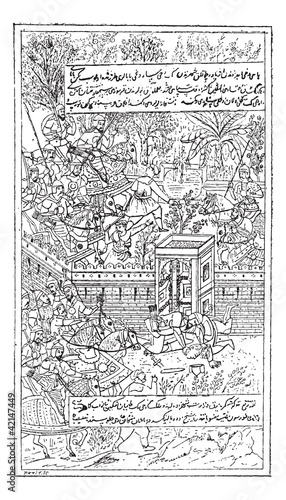 Miniature, vintage engraving