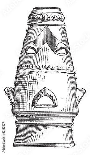 Chimney, vintage engraving