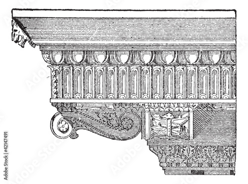 Corbel, vintage engraving