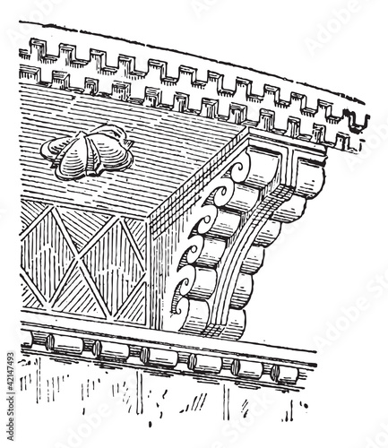 Corbell, vintage engraving