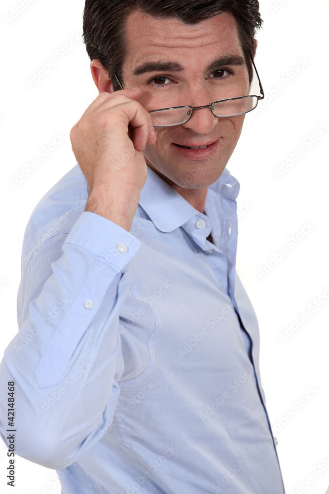 man wearing glasses man wearing glasses