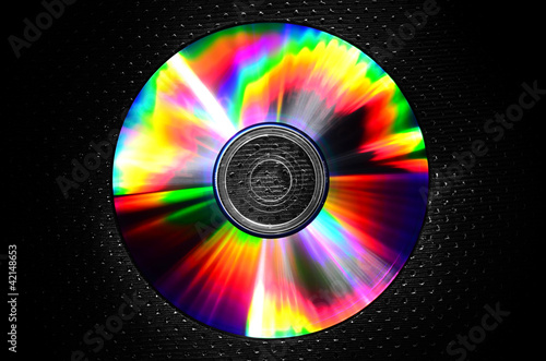 a CD on texture background-rainbow-warm