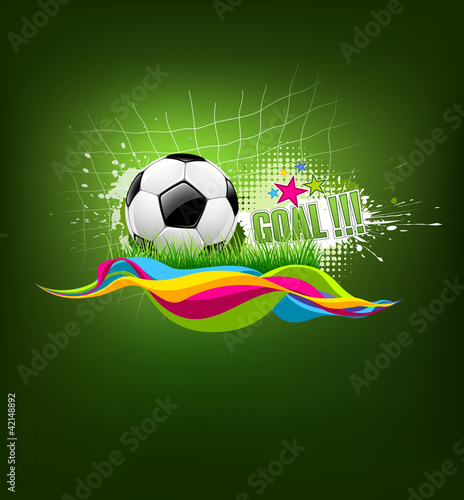 Vector football goal on artistic background design