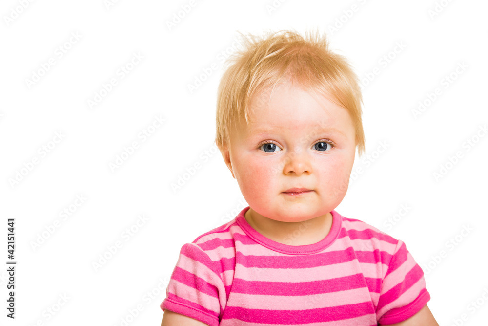 Cute infant girl isolated on white Cute infant girl isolated on white