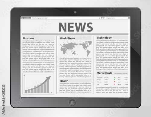News on generic Tablet PC. Vector illustration
