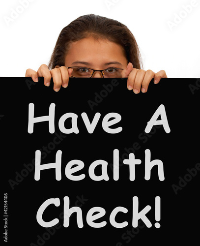 Health Check Message Showing Medical Examination