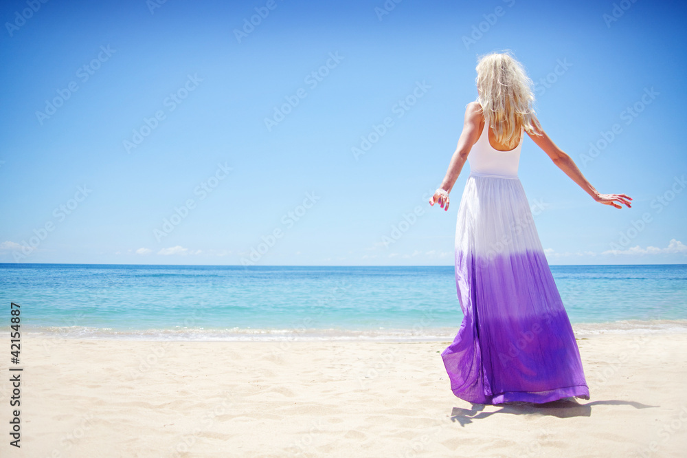 Woman on the beach, bali Woman on the beach, bali