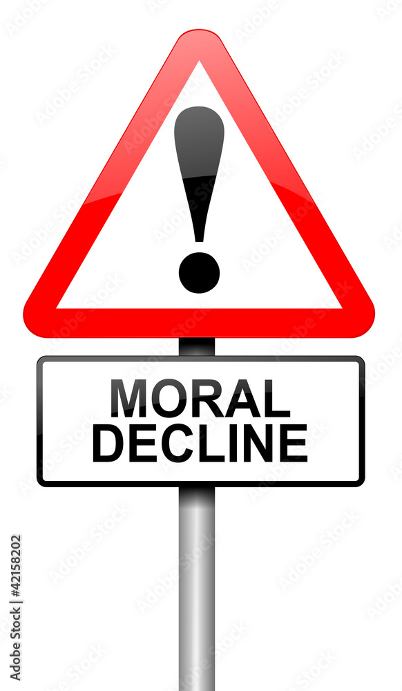 Moral decline concept. Moral decline concept.