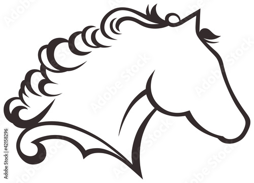 Silhouette black horse