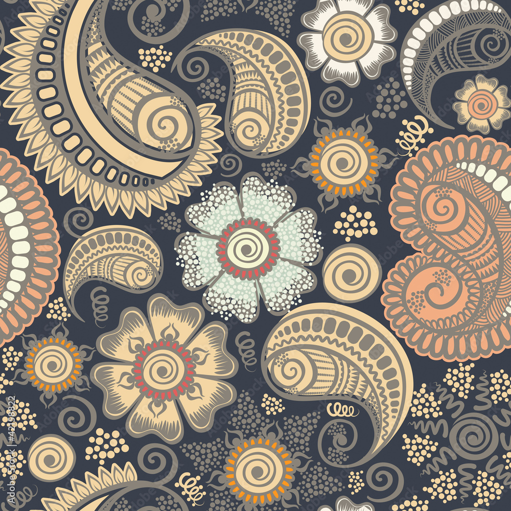 Seamless elegant paisley pattern