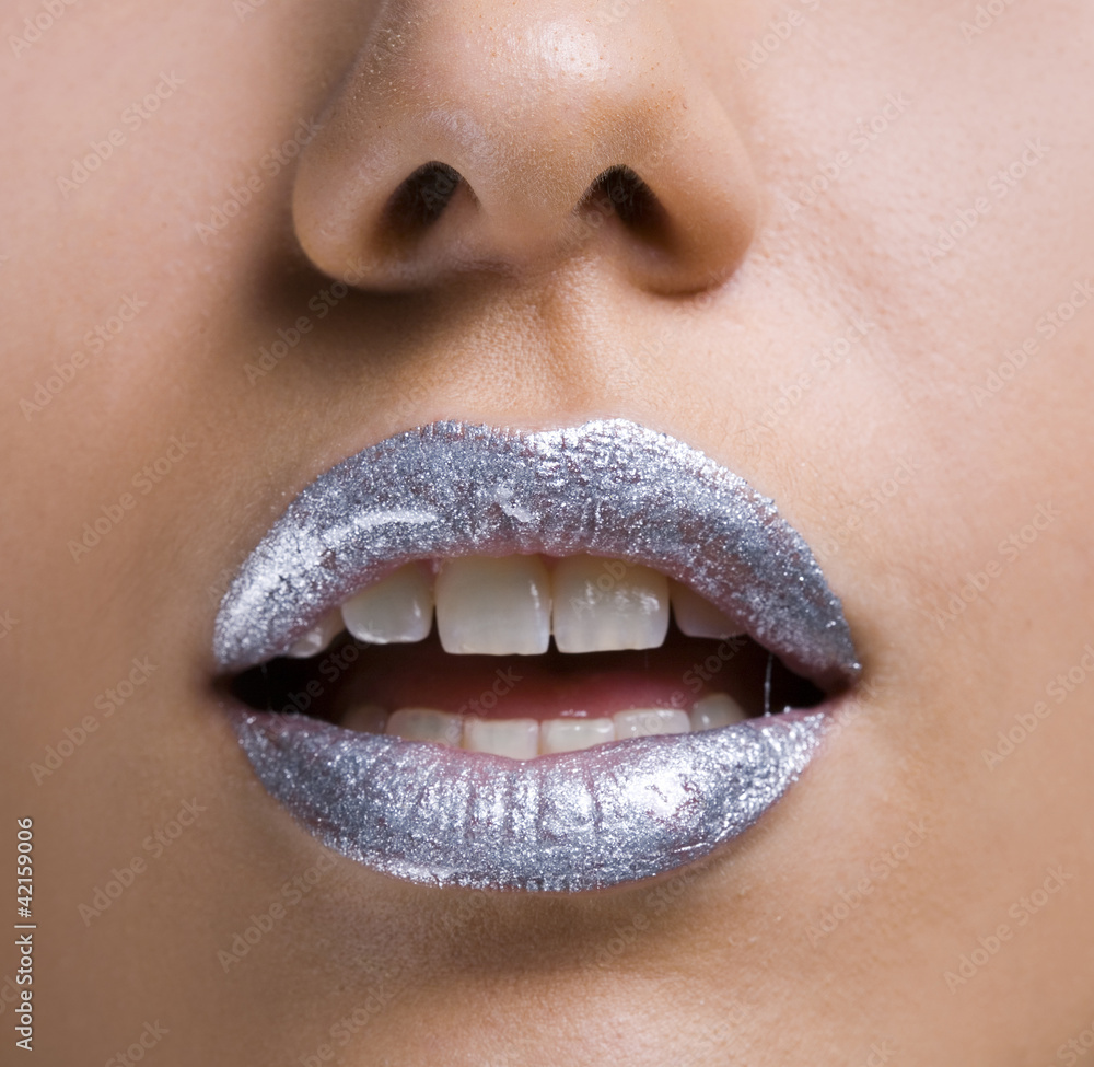 Fototapeta premium Silver lips
