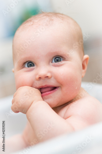 closeup portrait of adorable baby