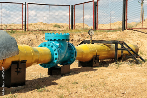 Obraz na płótnie Check valve in the gas pipeline.