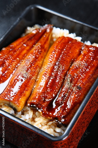 Broiled eels on rice