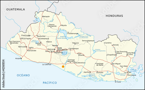 El Salvador Straßenkarte