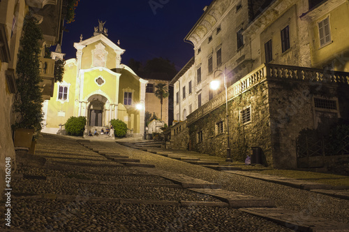 Orta main church by night color image