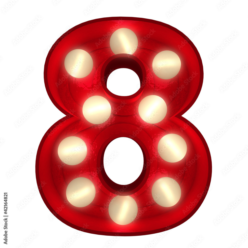 Fototapeta premium Glowing 8 on white