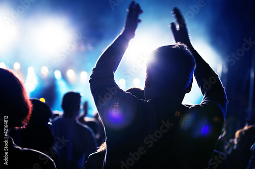 People having fun on music concert and/or disco photo