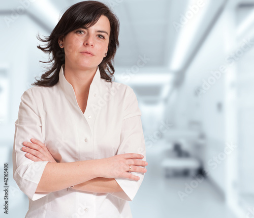 Sympathetic woman at the hospital