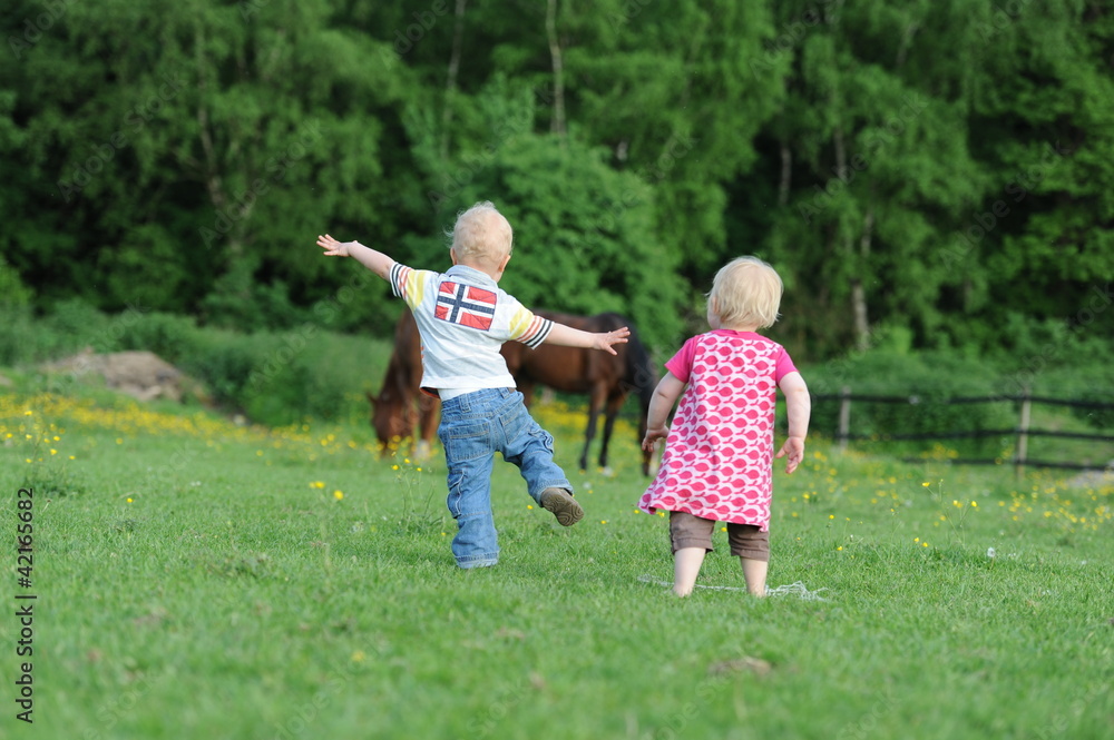 Fototapeta premium Ferien auf dem Bauernhof