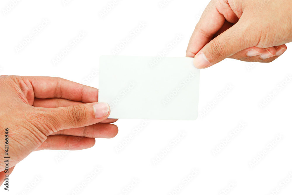 Fototapeta premium blank business card on white background.