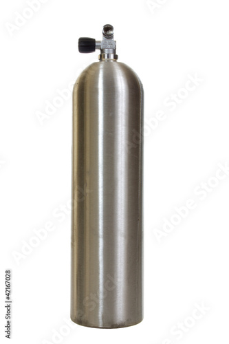 Scuba diving tank isolated on white background.